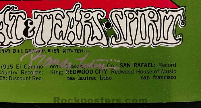AUCTION - BG-154 - Grateful Dead - Randy Tuten Signed - 1969 Poster - Fillmore West - Excellent