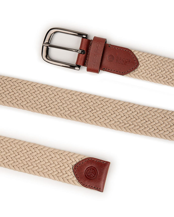 Bacca Bucci Men's Premium Elastic Braided Stretch Belt—Perfect for Golf, Casual, and Everyday Wear