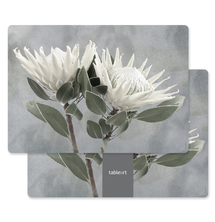 Double White King Protea Placemats