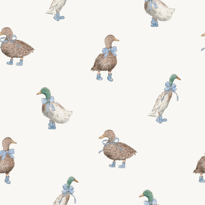 Ducks Baby Blue Bows And Boots - Family Fabrics B.V.
