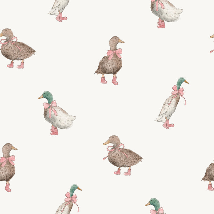Ducks Pink Bows And Boots - Family Fabrics B.V.