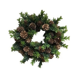 Grass Pine Cone Candle Ring-6-inch