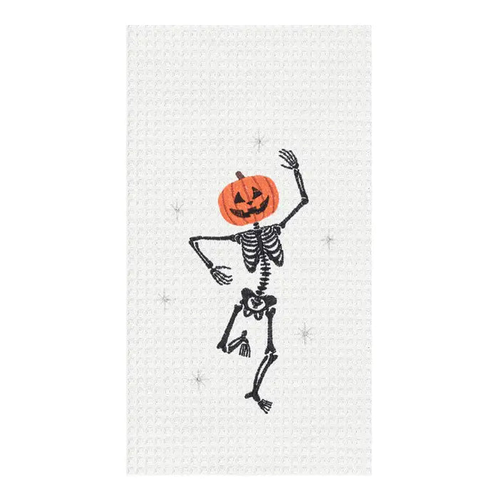 Halloween Pumpkin Skeleton Kitchen Towel