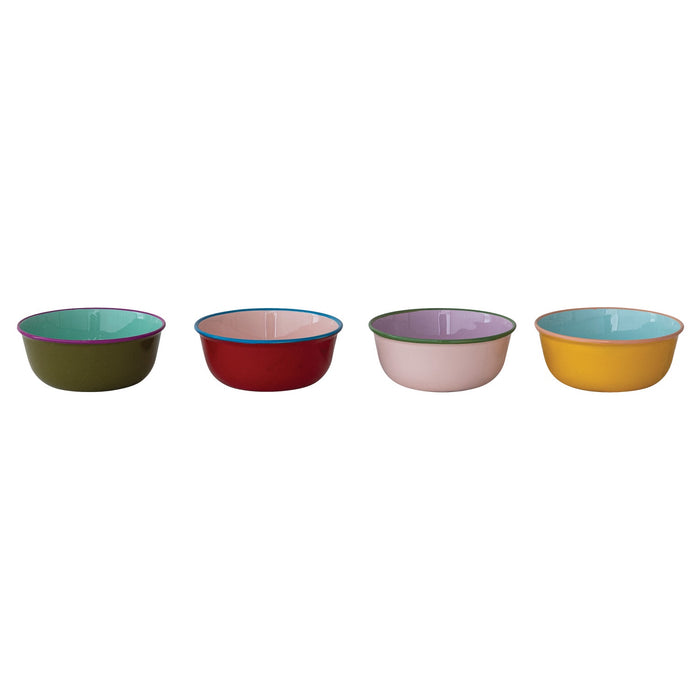 Happy Enameled Stainless Steel Bowl, 4 Colors