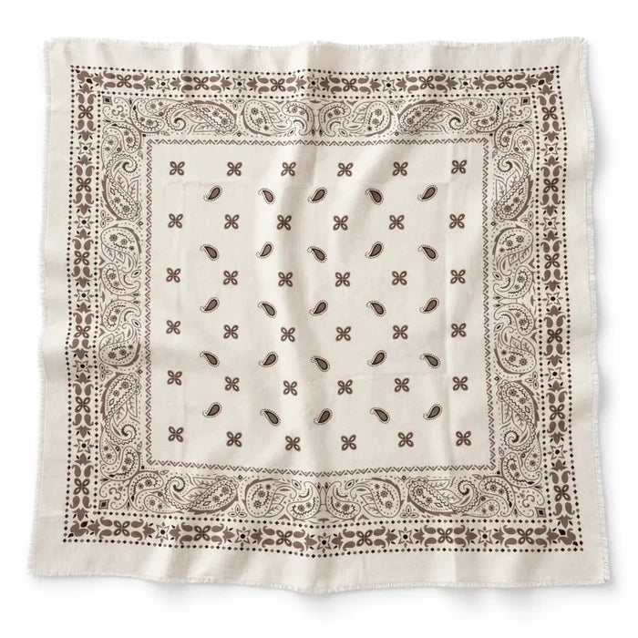 Ivory Brushed Bandana Oversized Square Scarf