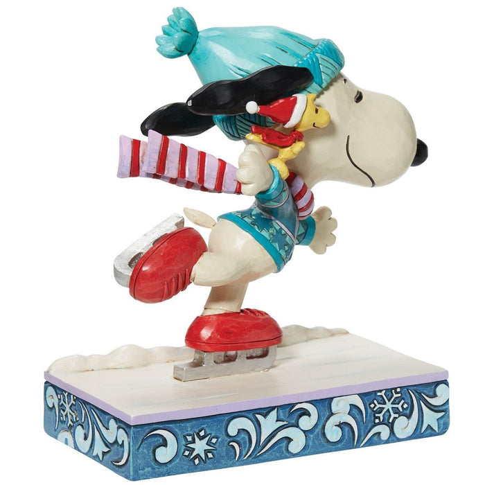 Jim Shore x Peanuts - Snoopy & Woodstock Ice Skating Figurine 6013050