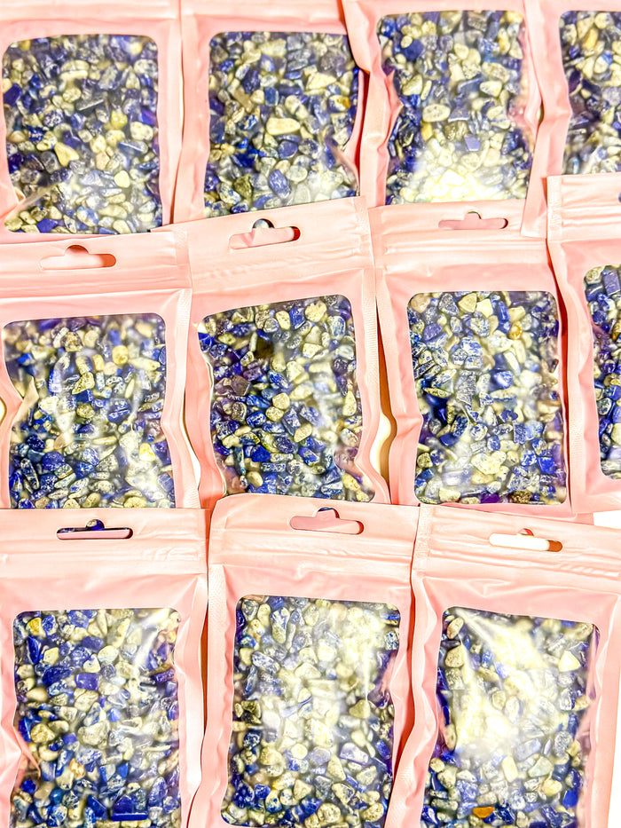 Lapis Lazuli Crystal Chip Bag