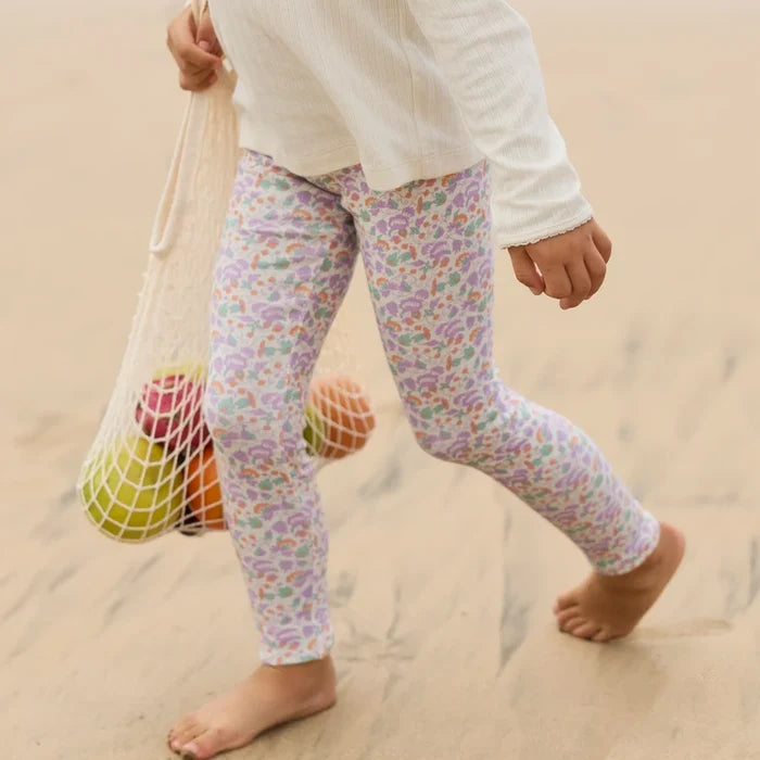 Minnow Baby Leggings-2 pack Cream/Orchid Floral