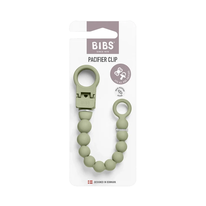 Pacifier Clip - Beaded - Sage