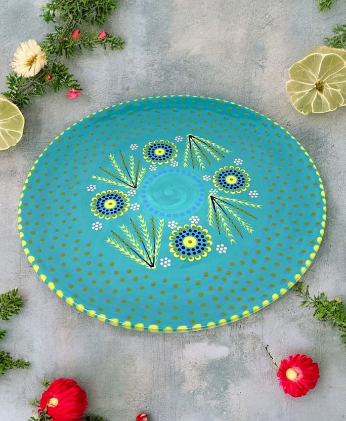 Potters Teal Cake Plate