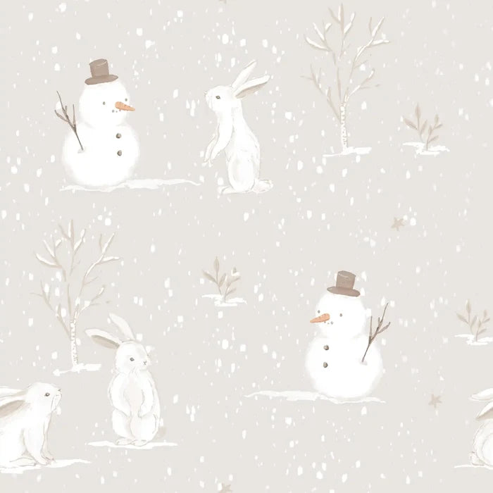 Rabbits In Winter Grey - Family Fabrics B.V.