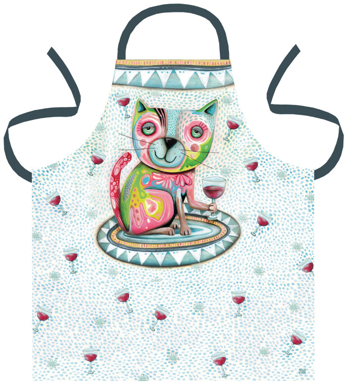 "Sale" Allen Designs - Cat Wine Pet Salon Kitchen Adult Apron 1776