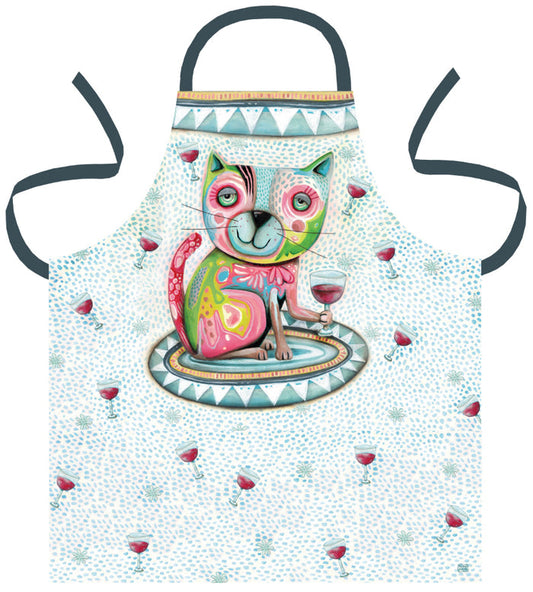 "Sale" Allen Designs - Cat Wine Pet Salon Kitchen Adult Apron 1776