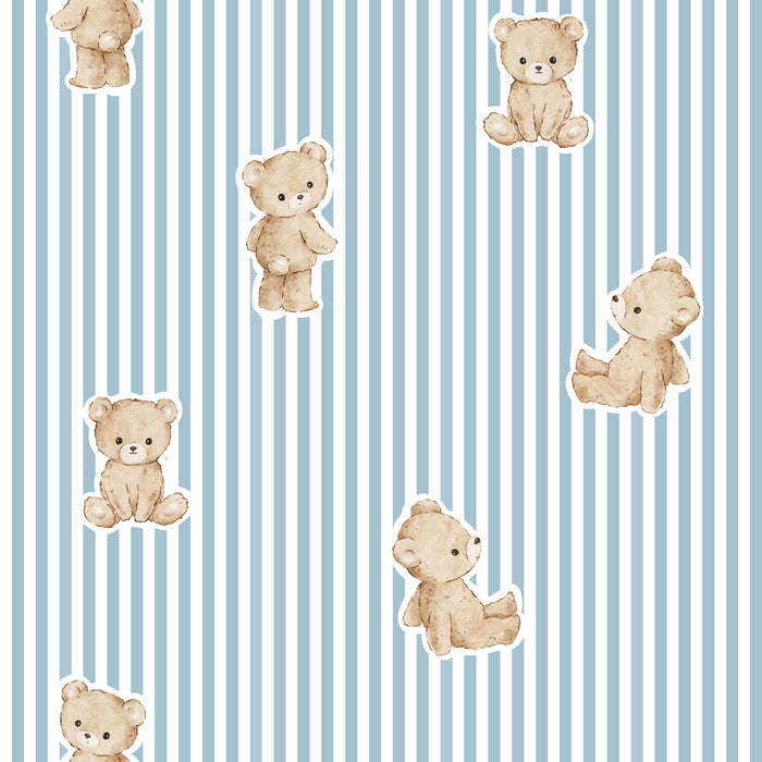 Teddy Blue Stripes - Family Fabrics B.V.