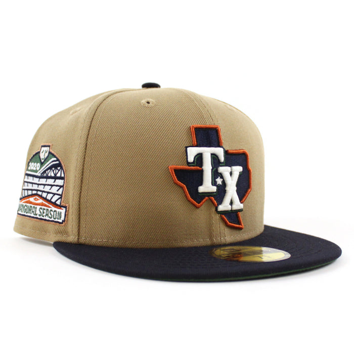 Texas Rangers Inaugural Season New Era 59Fifty Fitted Hat (GITD Khaki Navy Green Under Brim)