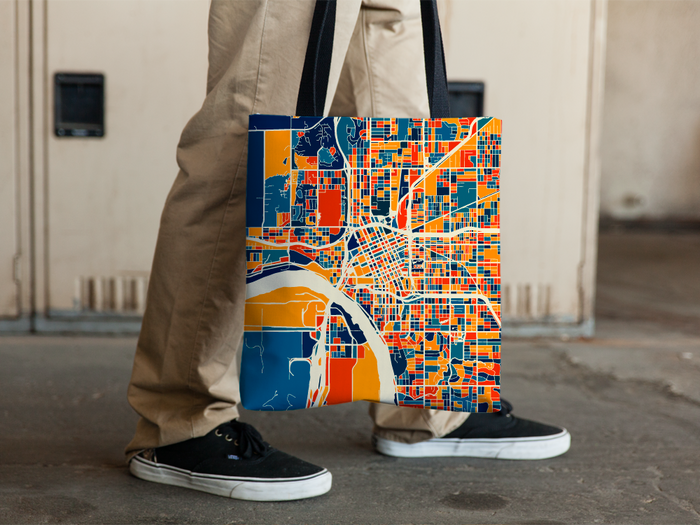 Tulsa Map Tote Bag - Oklahoma Map Tote Bag 15x15