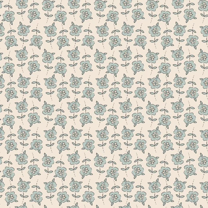 Turquoise Petite Petals - Family Fabrics B.V.