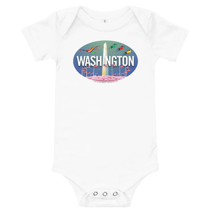 Washington DC skyline Oval, Baby Onesie