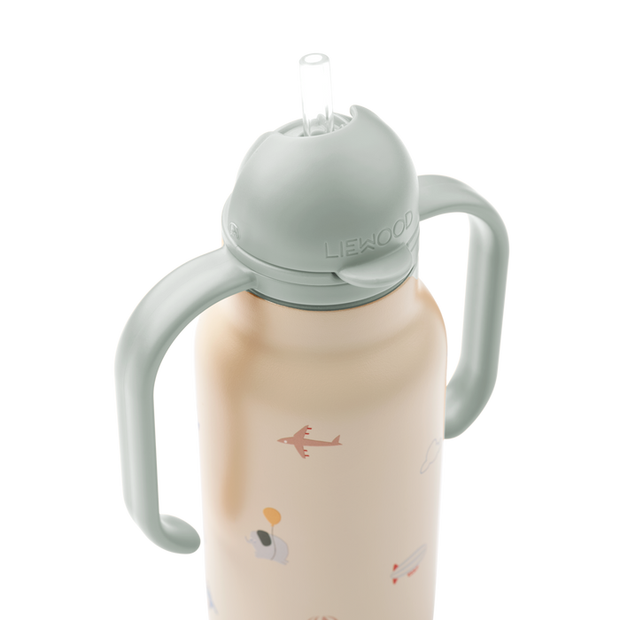 Liewood - Water Bottle - Kimmie - Flying - Sandy - W/Straw - Close Look