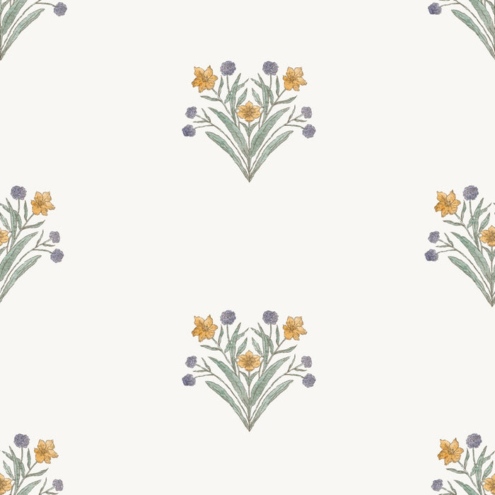 Yellow Purple Flower Cija - Family Fabrics B.V.