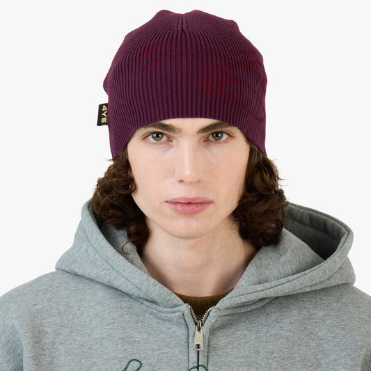 4YE Signature Ribbed Skully  Plum / Red