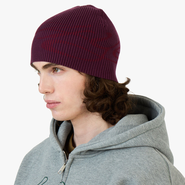 4YE Signature Ribbed Skully  Plum / Red