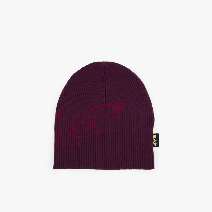 4YE Signature Ribbed Skully  Plum / Red