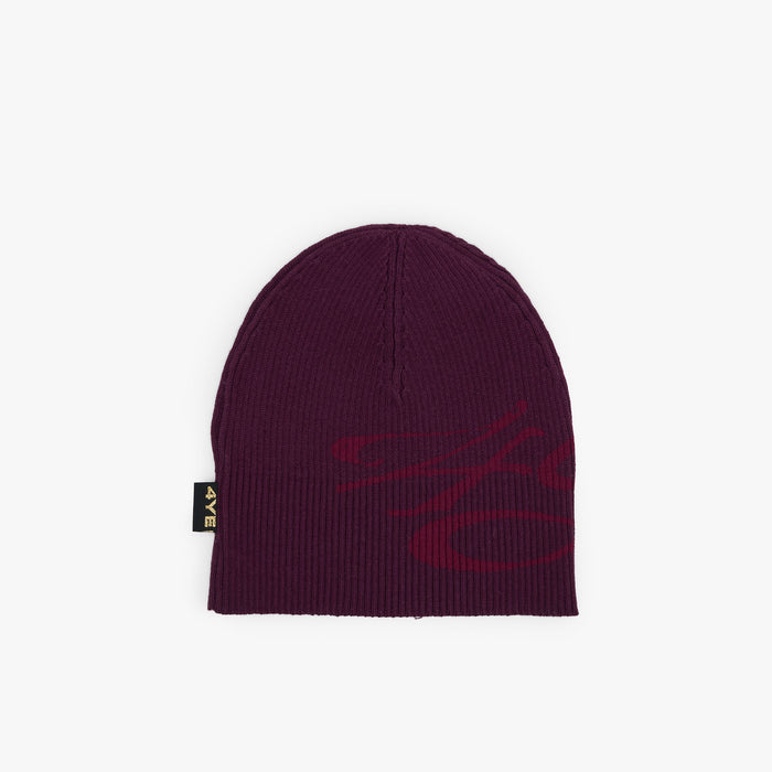4YE Signature Ribbed Skully  Plum / Red
