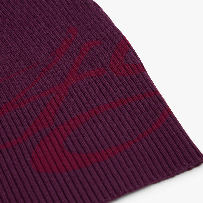 4YE Signature Ribbed Skully  Plum / Red