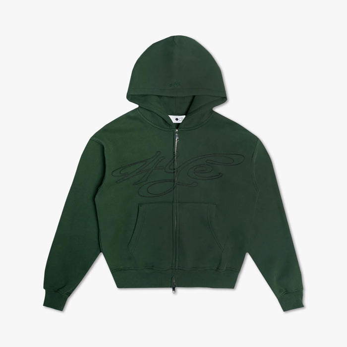 4YE Signature Zip Hoodie Forrest Green / Black