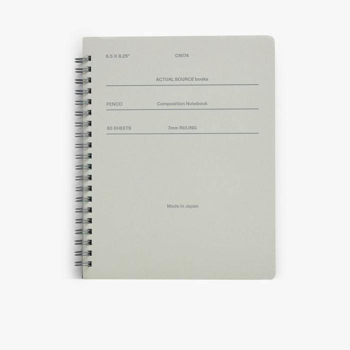 Actual Source + Penco ZZ410 Coil Notebook - Large Grey / Silver