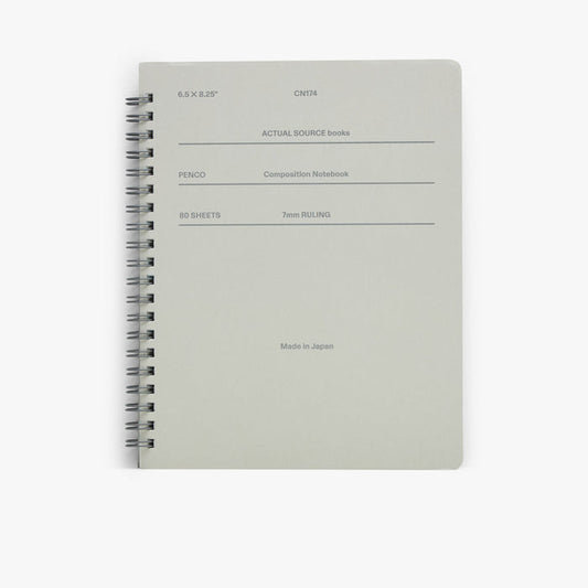 Actual Source + Penco ZZ410 Coil Notebook - Large Grey / Silver