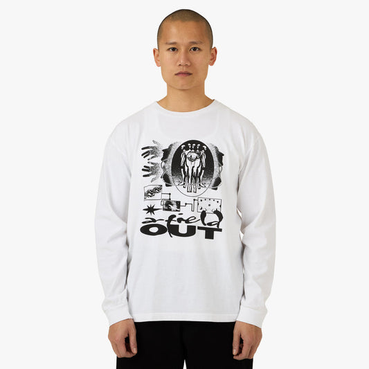 Afield Out Cosmos Longsleeve T-Shirt White