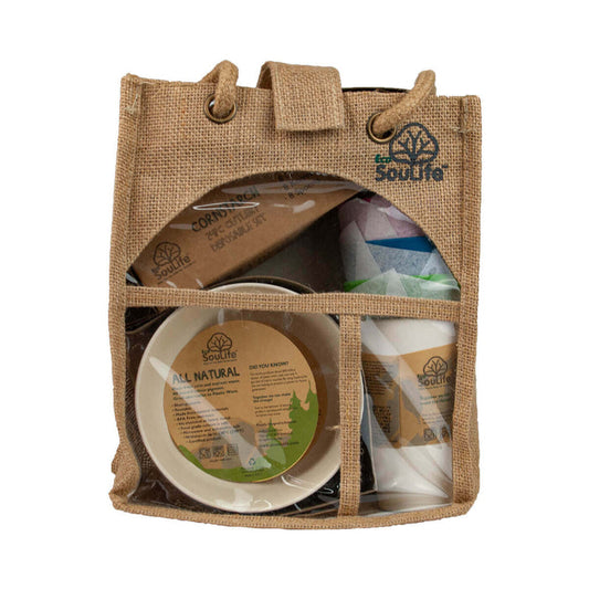 EcoSouLife All Natural Family Picnic Set in Tokyo colour, 36 pieces, biodegradable and eco-friendly set.