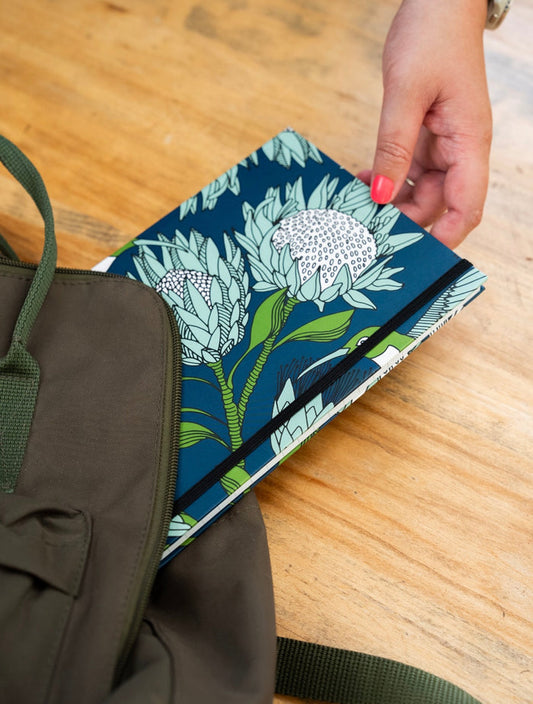 Alove Supreme Protea A5 Notebook – Blue on Gunmetal