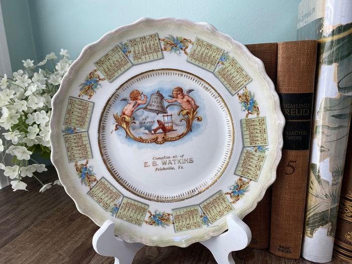 Antique 1910 Calendar Plate with Vermont Advertising at Duckwells