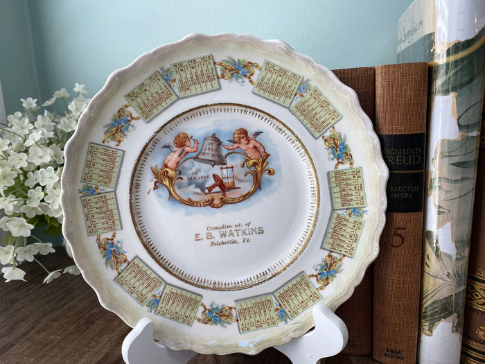 Antique 1910 Calendar Plate with Vermont Advertising at Duckwells