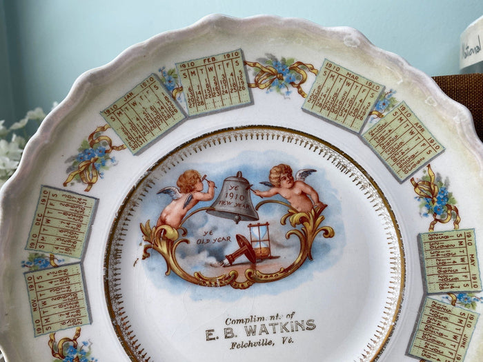 Antique 1910 Calendar Plate with Vermont Advertising at Duckwells