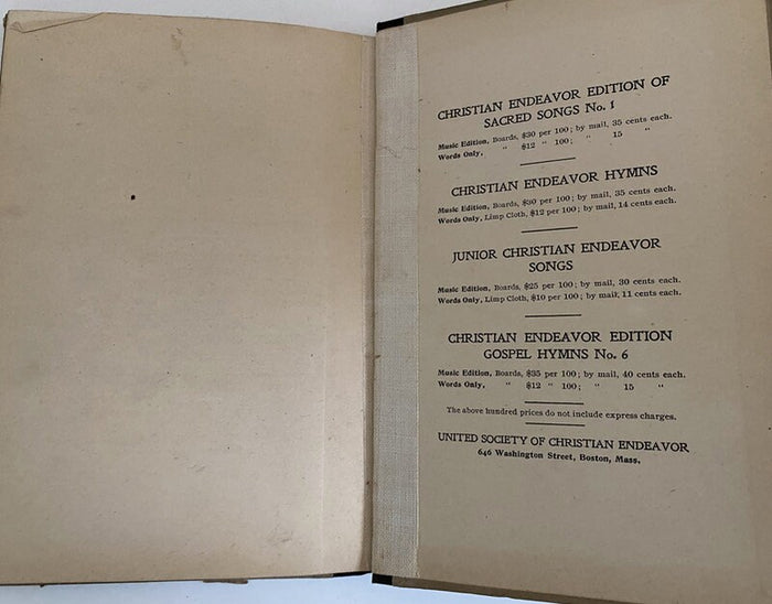 Antique Gospel Hymnal, Junior Christian Endeavor Songs at Duckwells