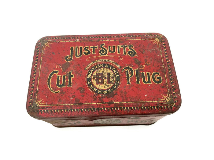 Antique Just Suits Advertising Tin at Duckwells