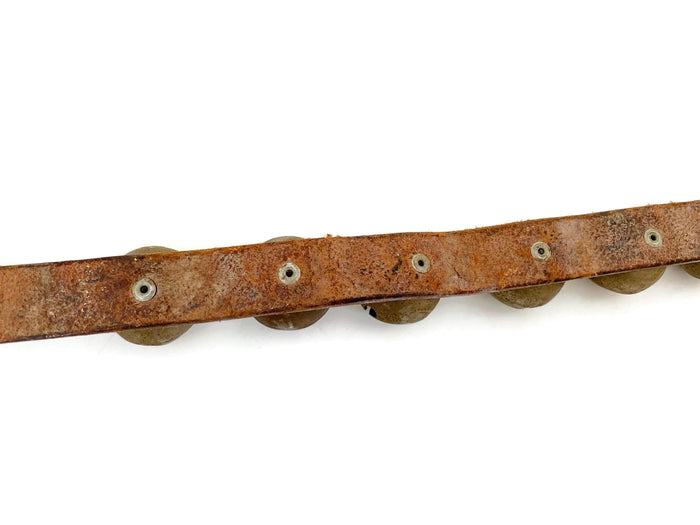 Antique Sleigh Bells with Leather Strap and Brass at Duckwells
