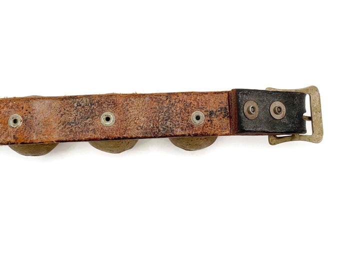 Antique Sleigh Bells with Leather Strap and Brass at Duckwells