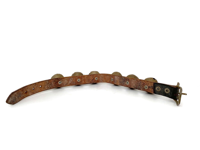 Antique Sleigh Bells with Leather Strap and Brass at Duckwells