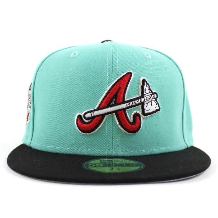 Atlanta Braves 2017 Inaugural Season New Era 59Fifty Fitted Hat (GITD Mint Black Gray Under Brim)