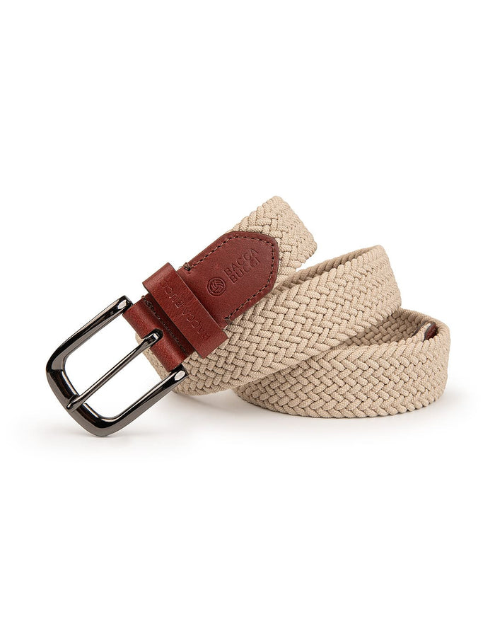 Bacca Bucci Men's Premium Elastic Braided Stretch Belt—Perfect for Golf, Casual, and Everyday Wear
