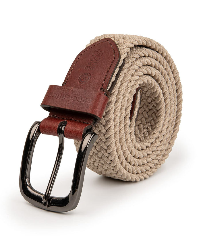 Bacca Bucci Men's Premium Elastic Braided Stretch Belt—Perfect for Golf, Casual, and Everyday Wear