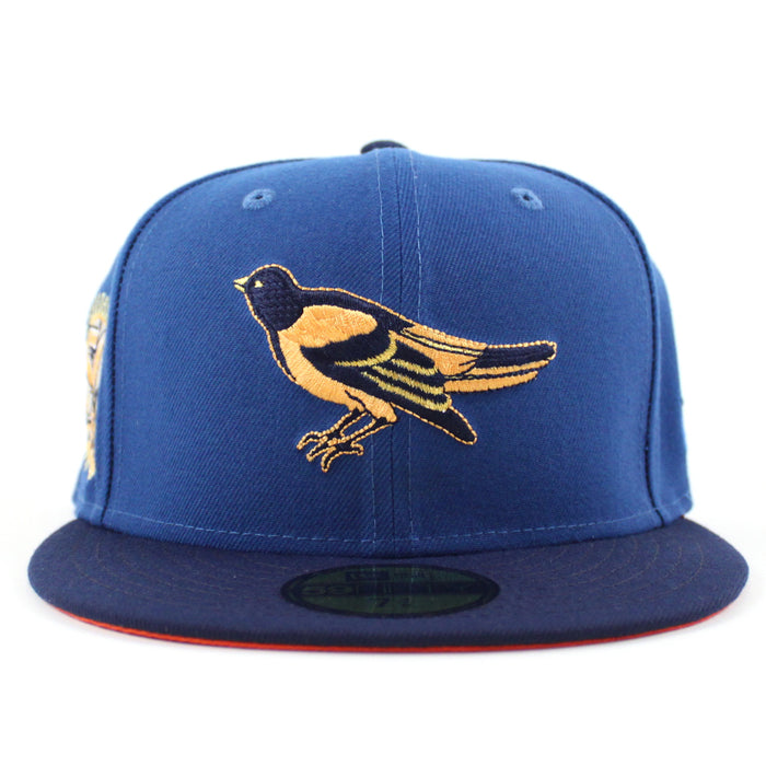 Baltimore Orioles 50th Anniversary 59Fifty New Era Fitted Hat (Light Blue Navy Orange Under Brim)