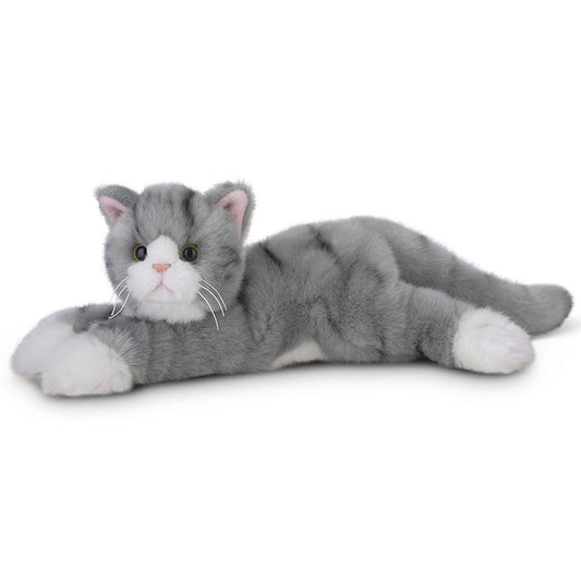 Bearington Collection - Grey Cat Plush Toy Soft Feline Plushie Socks Gray 519802