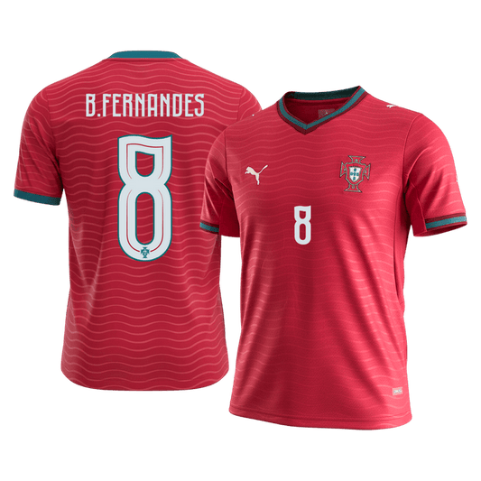 B.FERNANDES#8 Portugal Home Soccer Jersey World Cup 2026 Red