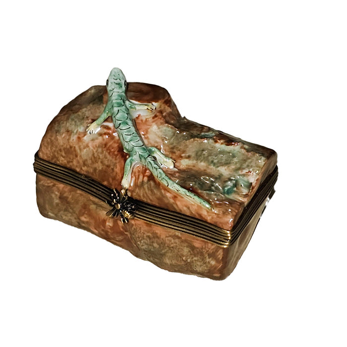 Vibrant Lizard Limoges Box Porcelain Limoges Frog turtle French Trinket Box